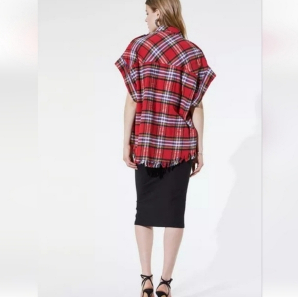 NWOT IRO Oversized Button-Down Plaid Flannel Shirt - Picture 12 of 12